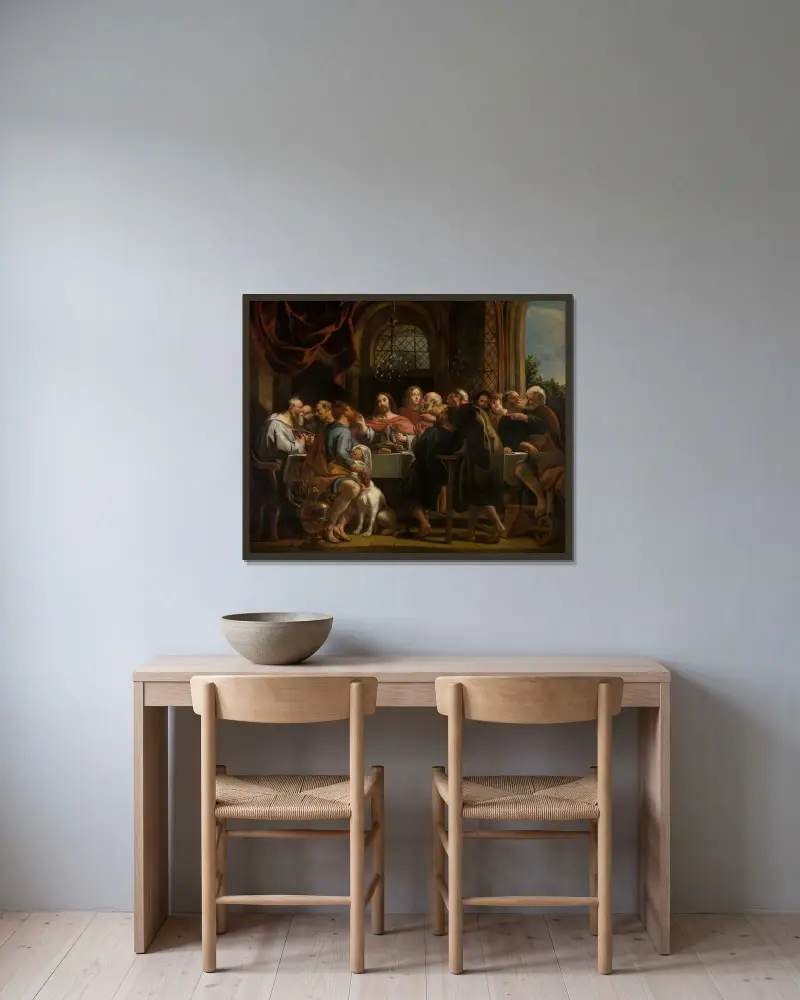 The Last Supper av Peter Paul Rubens inramad på en vägg