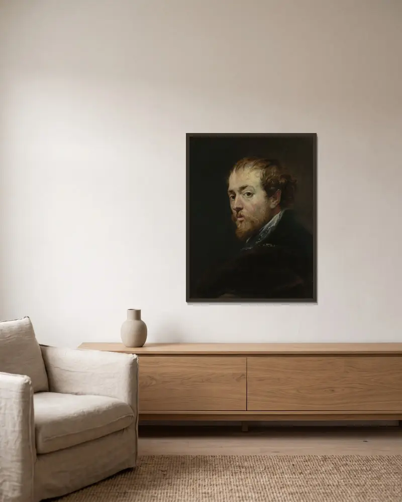 Portret Petera Paula Rubensa, Peter Paul Rubens w ramie na ścianie