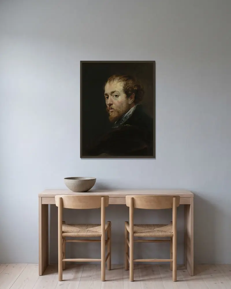 Portret Petera Paula Rubensa, Peter Paul Rubens w ramie na ścianie