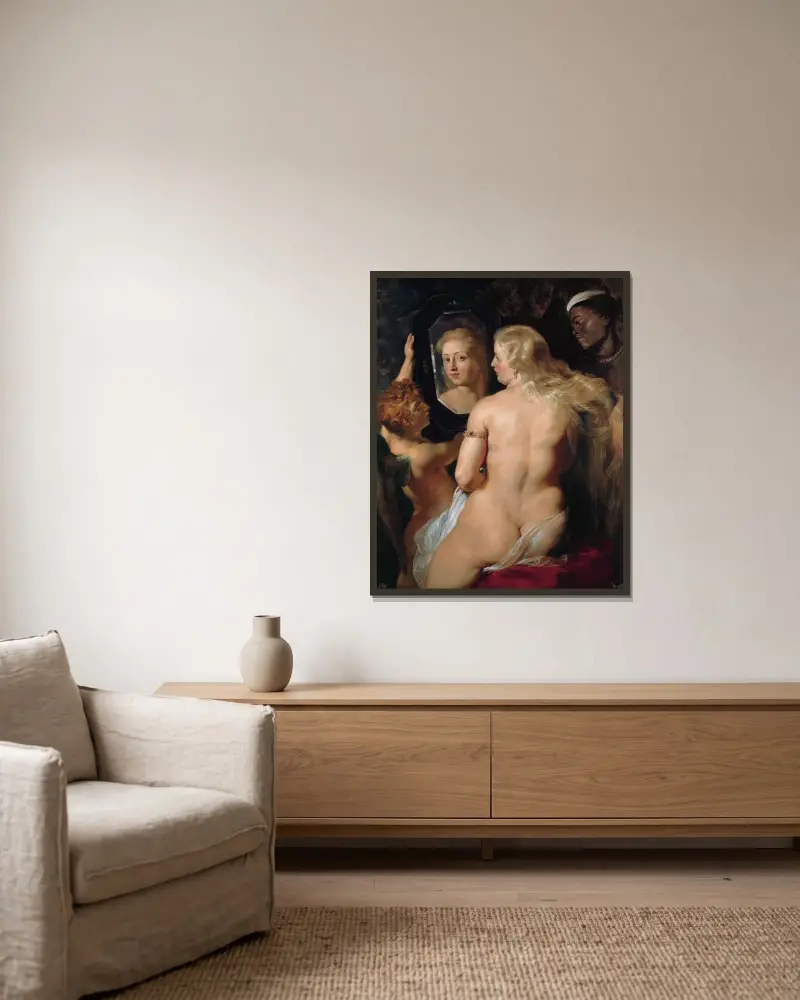 The toilet of Venus av Peter Paul Rubens inramad på en vägg