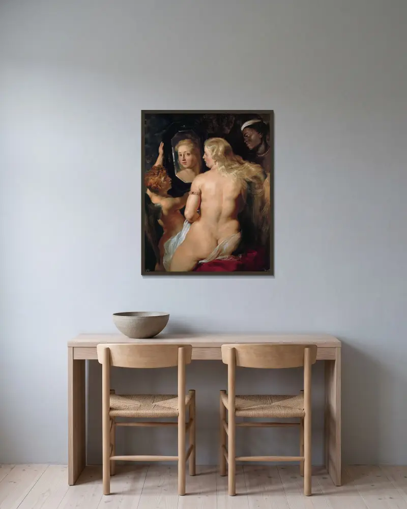 The toilet of Venus av Peter Paul Rubens inramad på en vägg