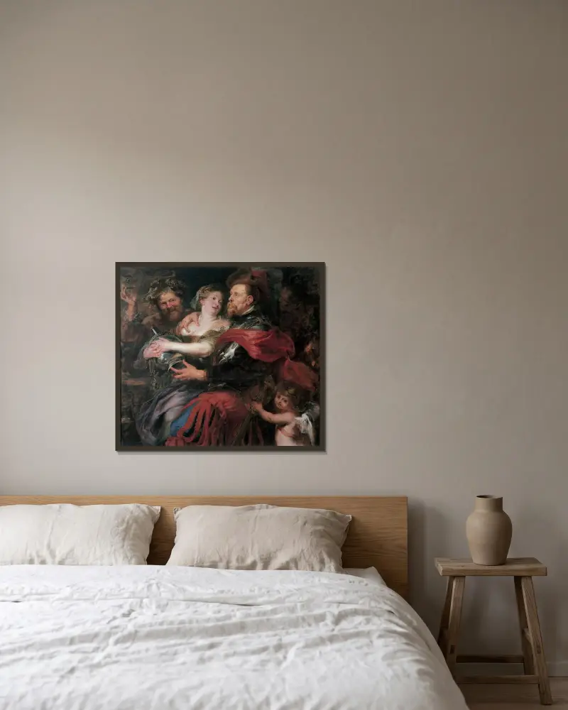 Venus und Mars von Peter Paul Rubens gerahmt an einer Wand