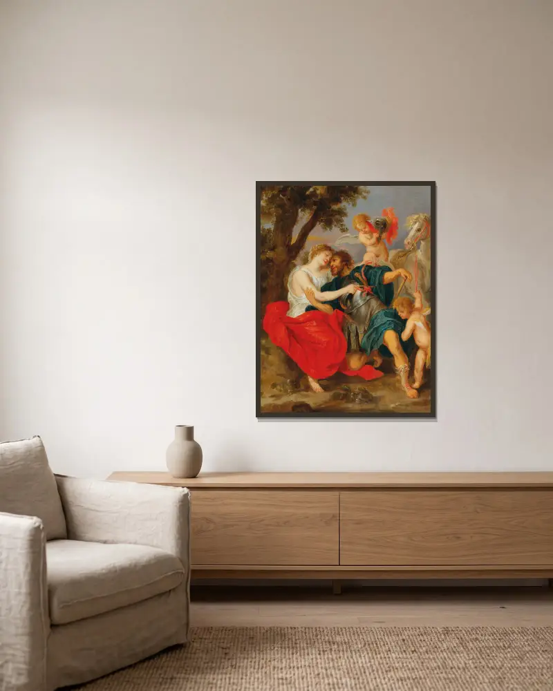 Wenus rozbrajająca Marsa, Follower of Peter Paul Rubens w ramie na ścianie