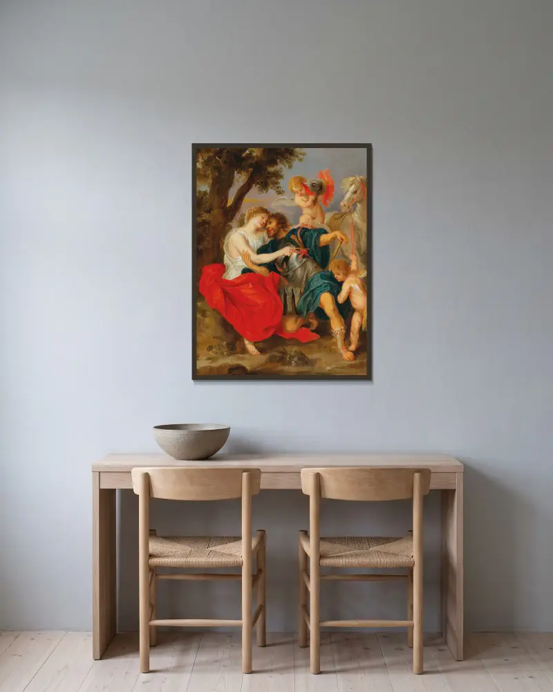 Wenus rozbrajająca Marsa, Follower of Peter Paul Rubens w ramie na ścianie