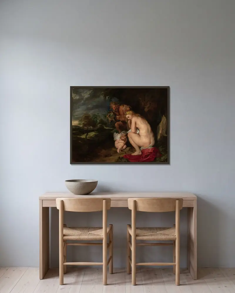 Venus Frigida av Peter Paul Rubens inramad på en vägg