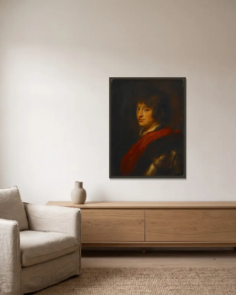 Młody mężczyzna w zbroi, Follower of Peter Paul Rubens w ramie na ścianie