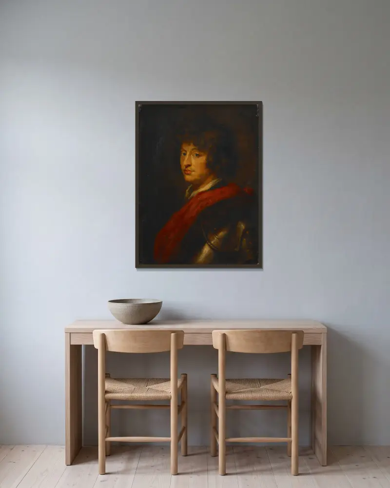Młody mężczyzna w zbroi, Follower of Peter Paul Rubens w ramie na ścianie