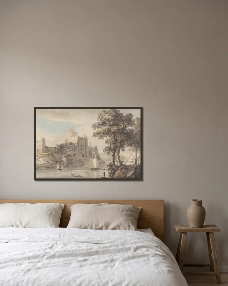 Zamek nad rzeką, Paul Sandby w ramie na ścianie