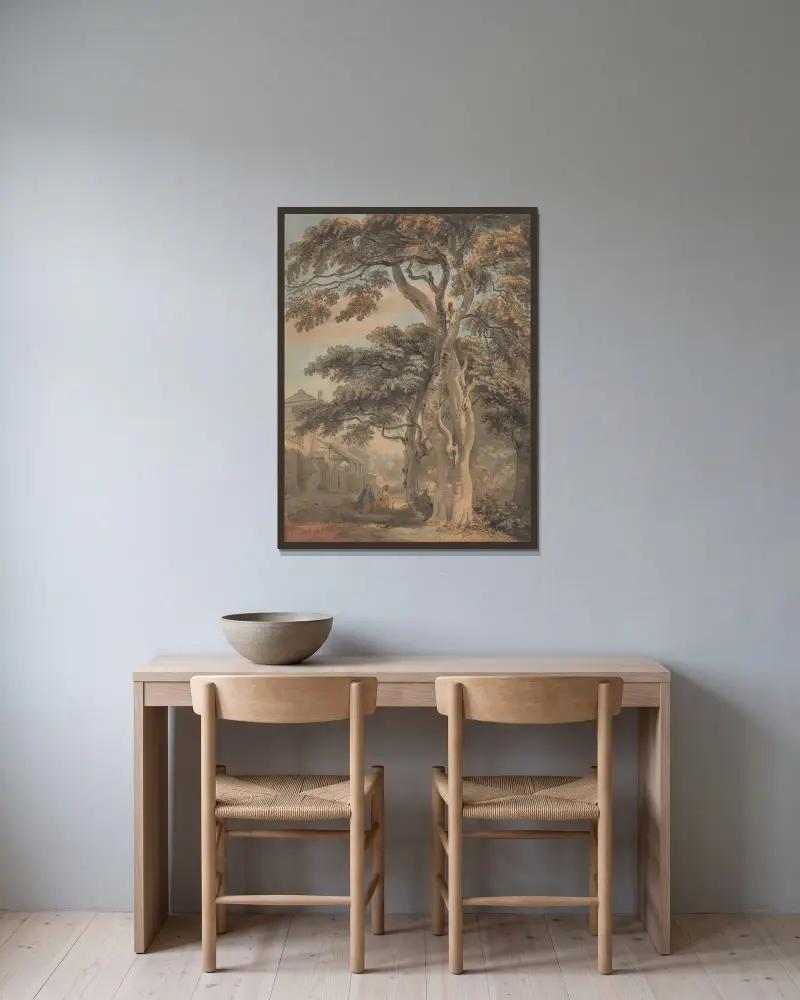 Pár na statku, Paul Sandby v rámu na stěně
