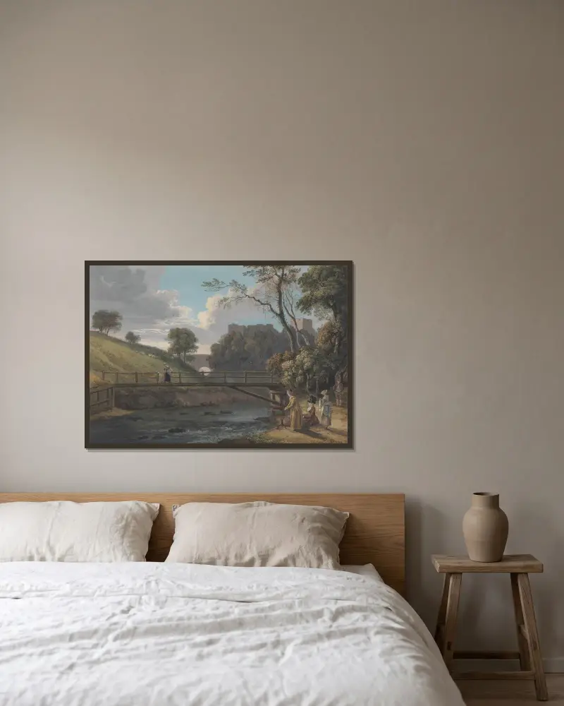 Roslin Castle, Midlothian av Paul Sandby inramad på en vägg