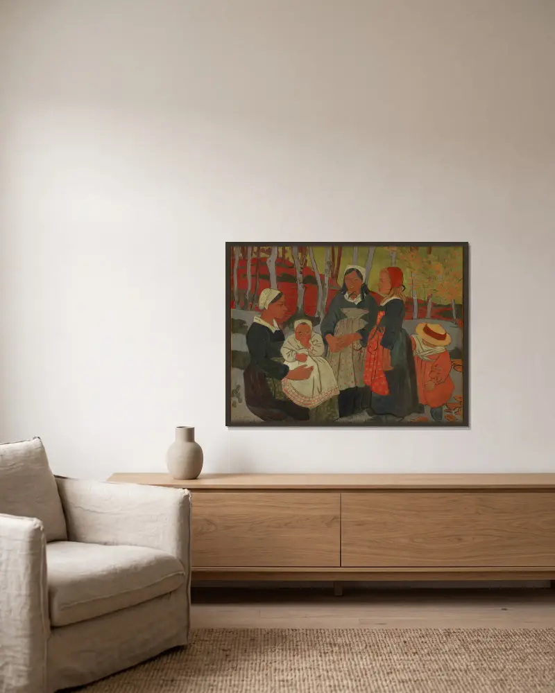 Bretonen im Wald von Huelgoat von Paul Sérusier gerahmt an einer Wand