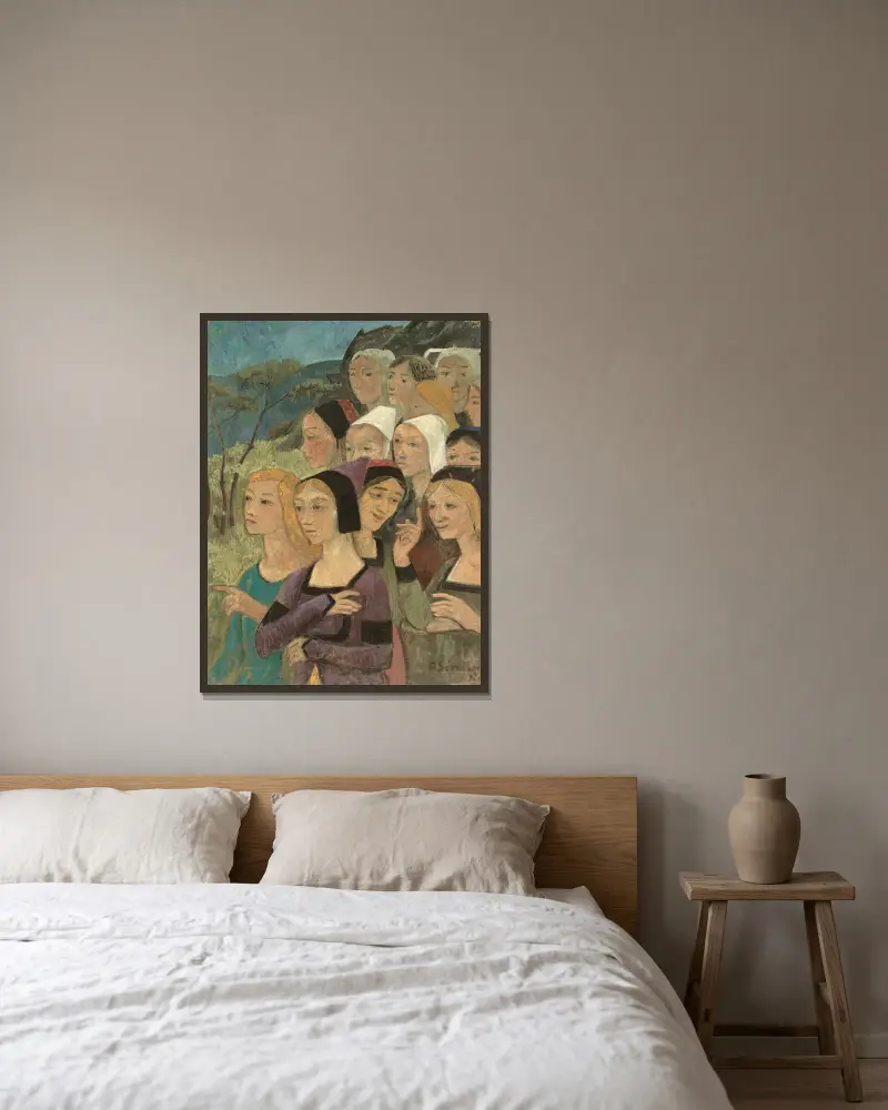 Fragment décor, têtes ou Une distribution des Pentacles von Paul Sérusier gerahmt an einer Wand