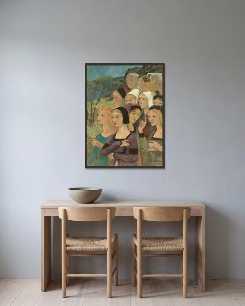 Fragment décor, têtes ou Une distribution des Pentacles von Paul Sérusier gerahmt an einer Wand