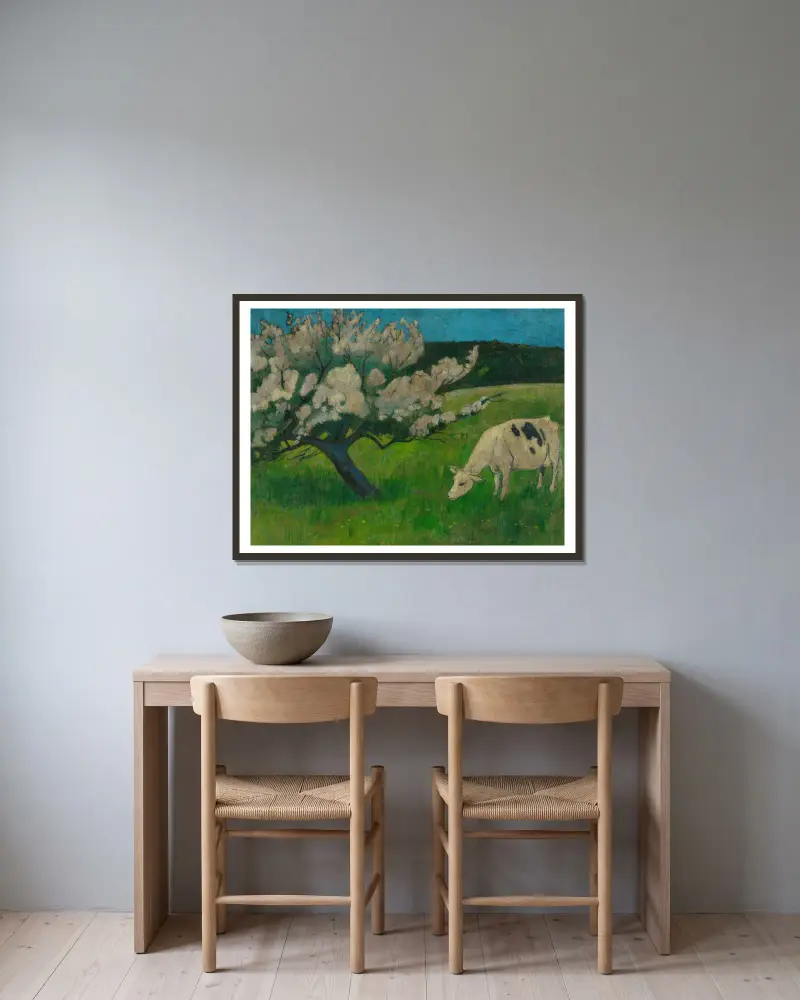 White cow av Paul Sérusier inramad på en vägg