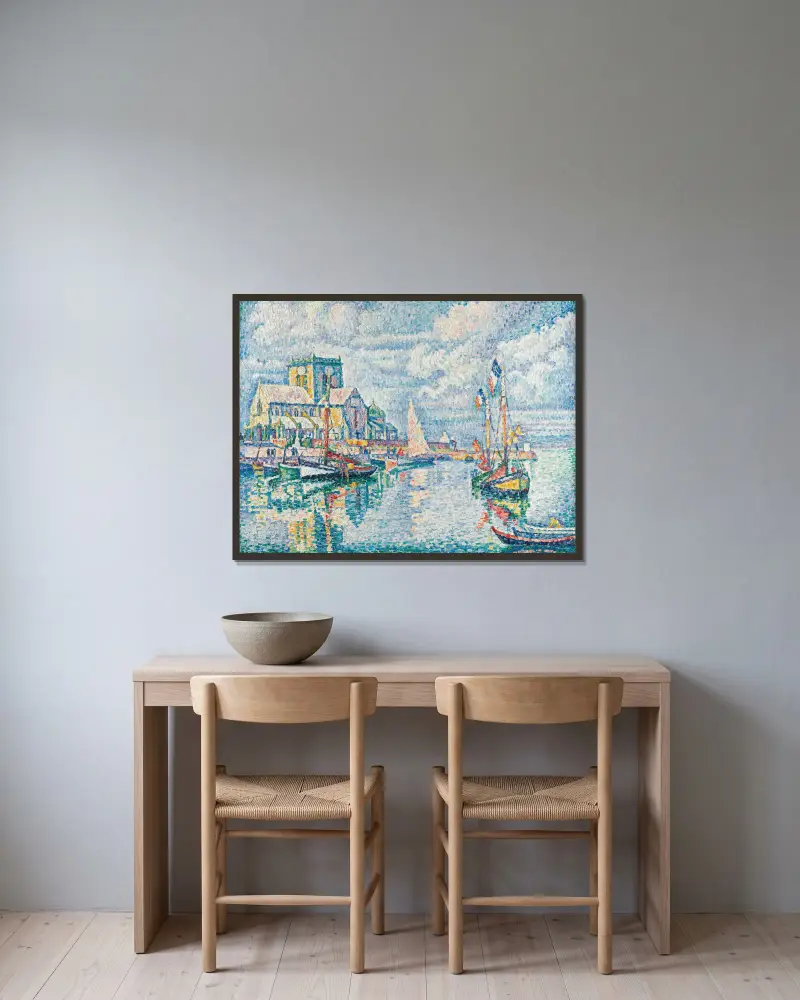 Barfleur av Paul Signac inramad på en vägg
