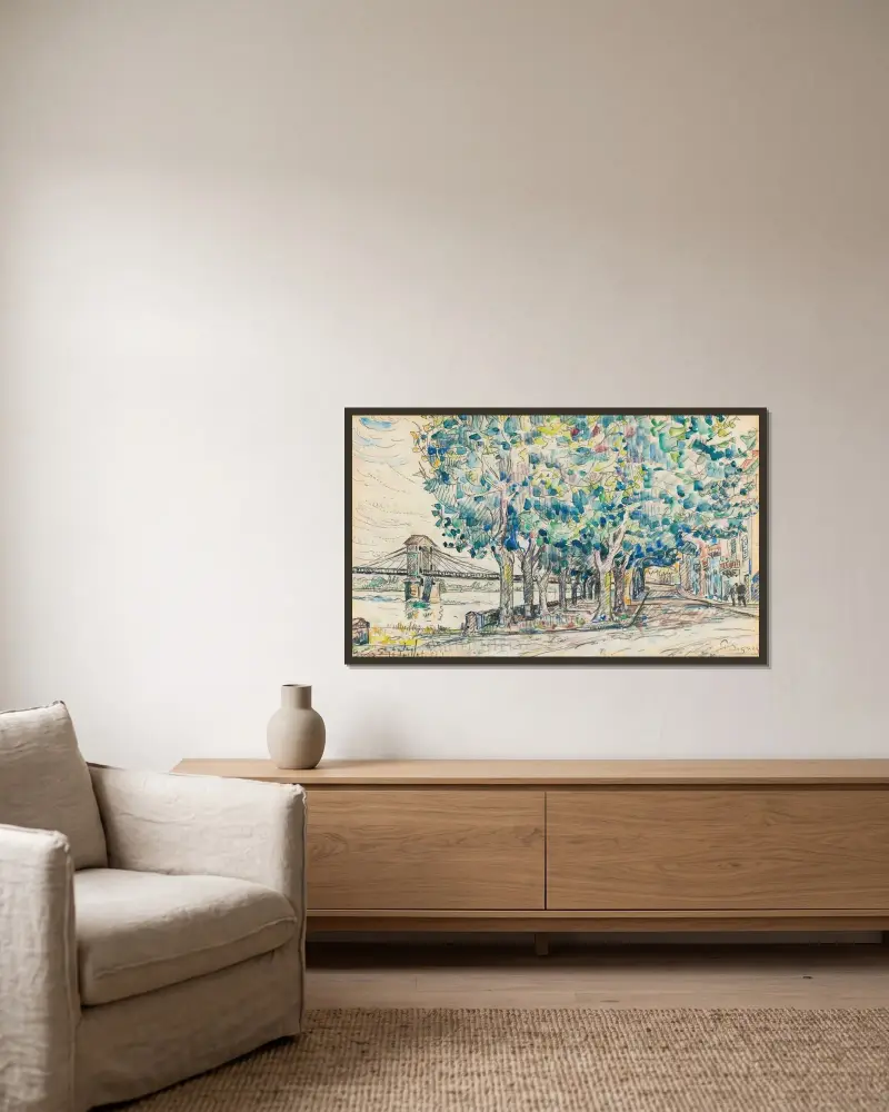 Bourg-Saint-Andéol – nr 1 av Paul Signac inramad på en vägg