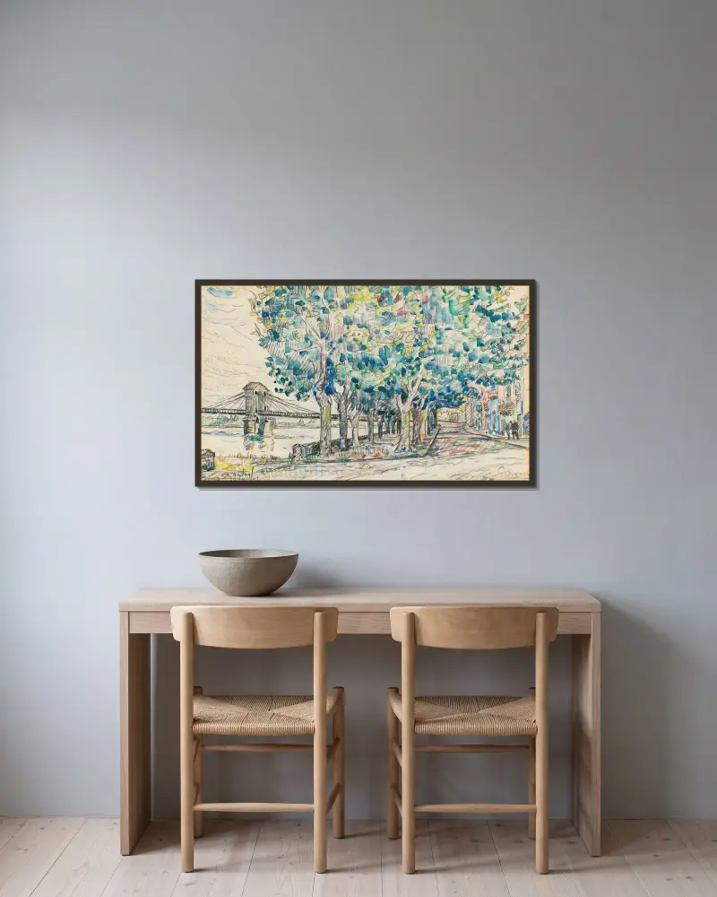 Bourg-Saint-Andéol – nr 1 av Paul Signac inramad på en vägg