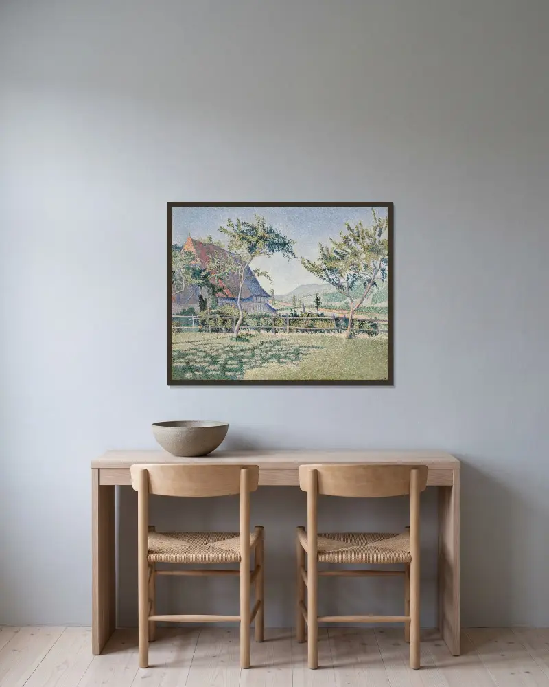 Zamek w Comblat, łąka (Le Pré), Paul Signac w ramie na ścianie