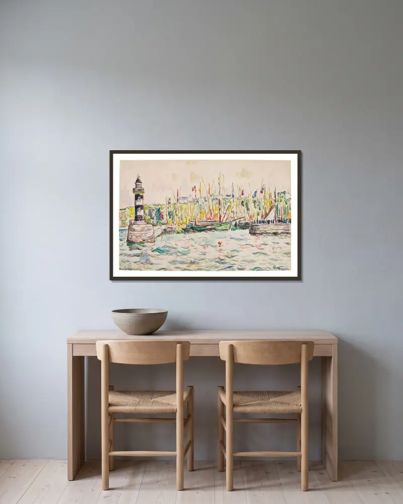 Groix, le phare av Paul Signac inramad på en vägg