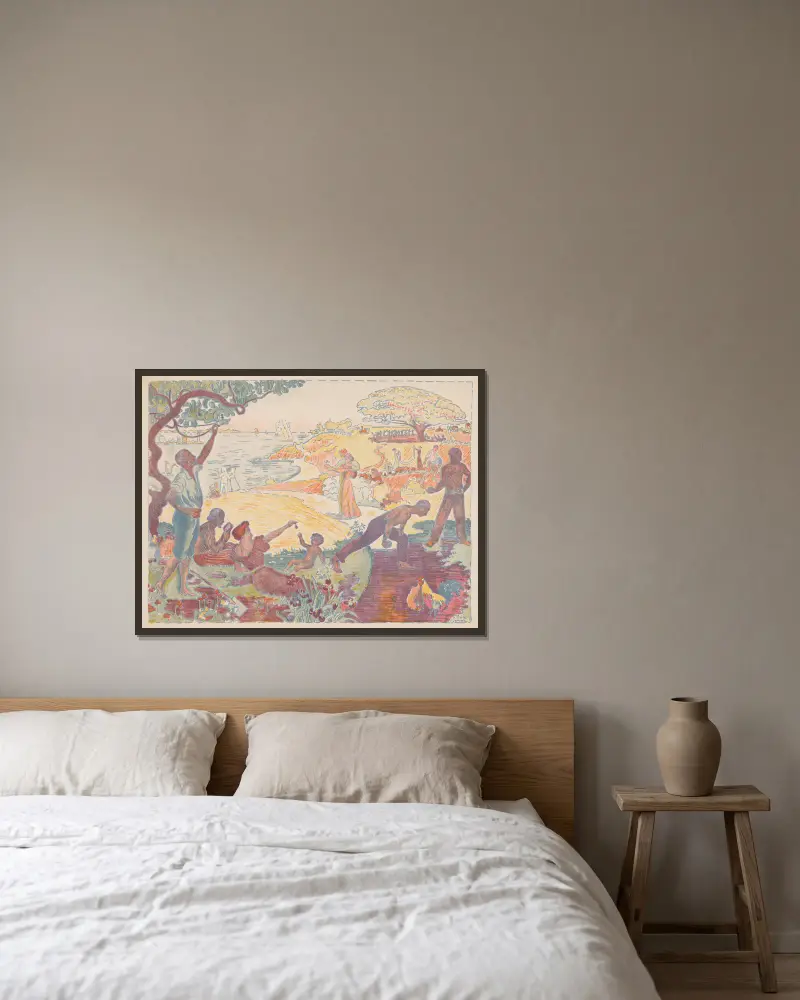 Harmonious Times av Paul Signac inramad på en vägg