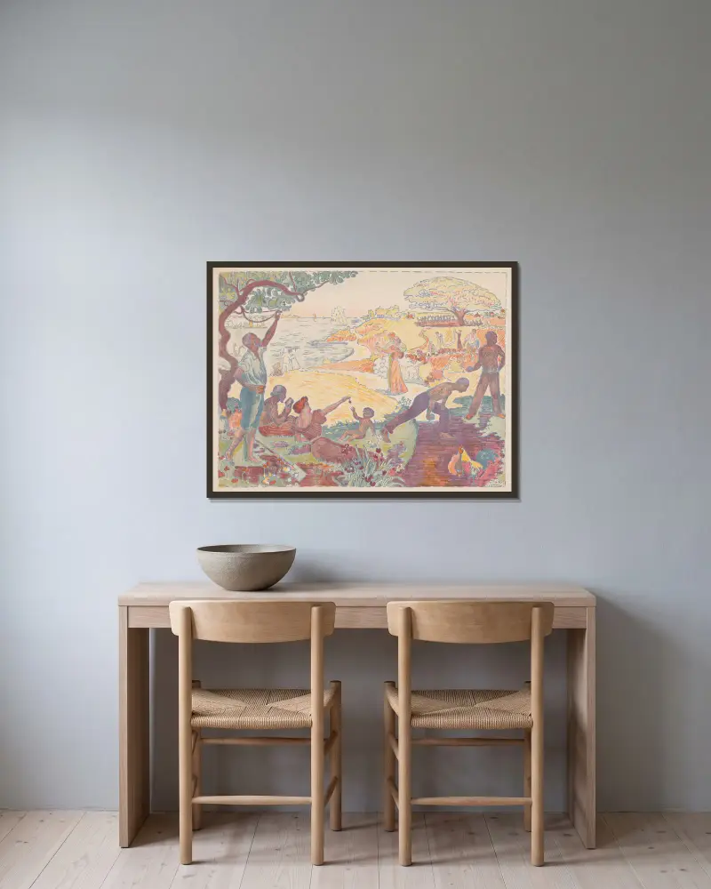 Harmonious Times av Paul Signac inramad på en vägg
