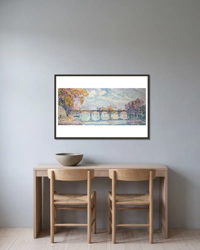 Le pont des Arts av Paul Signac inramad på en vägg