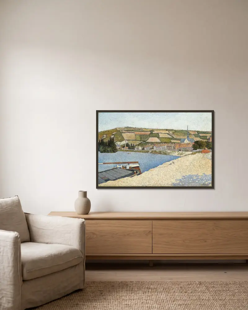 Les Andelys, Côte d’Aval von Paul Signac gerahmt an einer Wand