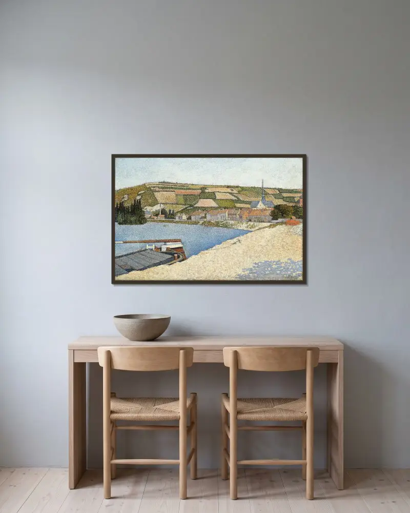 Les Andelys, Côte d’Aval von Paul Signac gerahmt an einer Wand