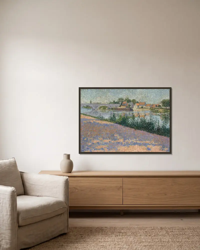 Les Andelys, Port Morin av Paul Signac inramad på en vägg
