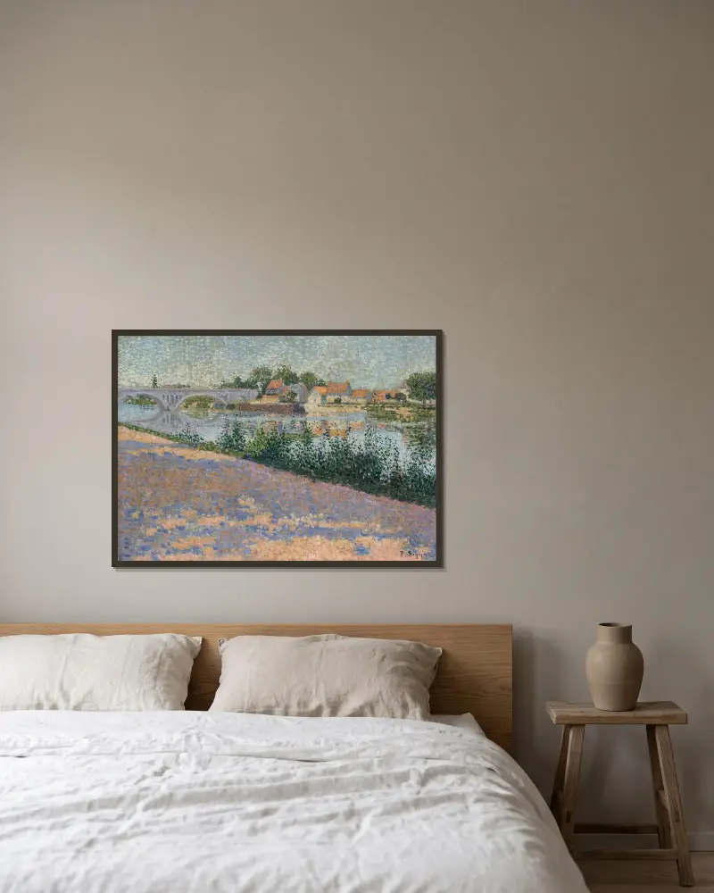 Les Andelys, Port Morin av Paul Signac inramad på en vägg