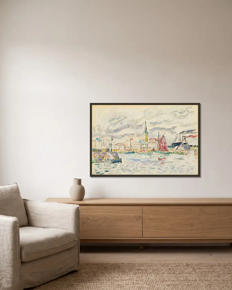 Les Sables–d’Olonne, 1929 – nr 3 av Paul Signac inramad på en vägg