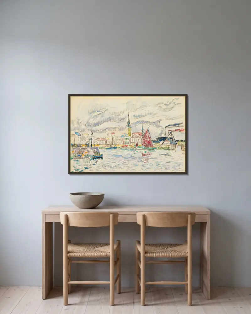 Les Sables–d’Olonne, 1929 – nr 3 av Paul Signac inramad på en vägg