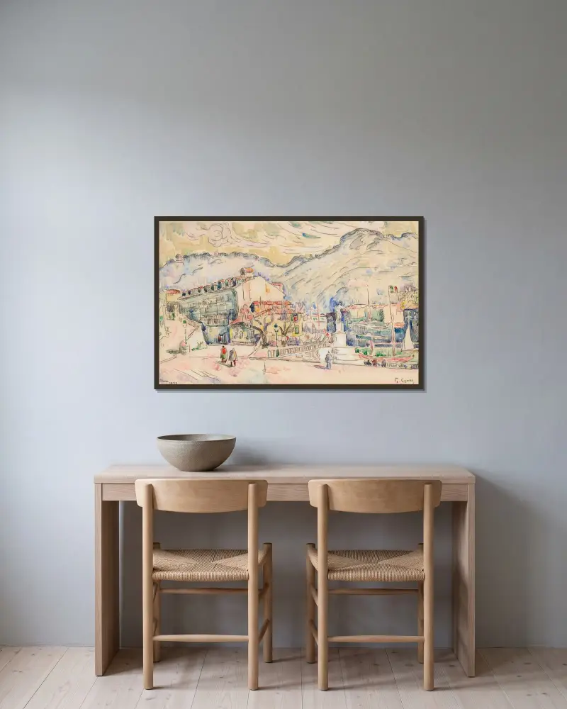 Nice av Paul Signac inramad på en vägg