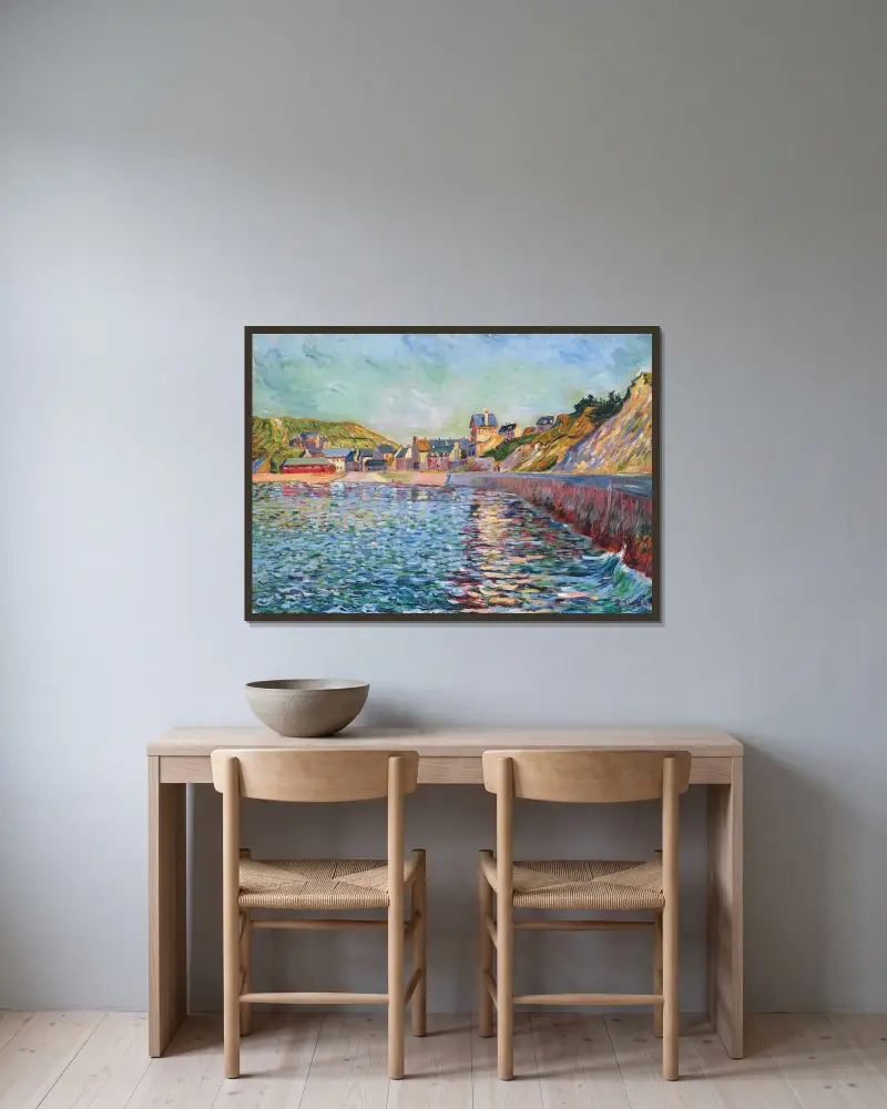 Port-en-Bessin, L’avant-port av Paul Signac inramad på en vägg