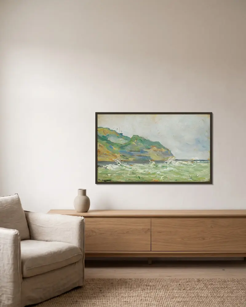 Port-En-Bessin av Paul Signac inramad på en vägg