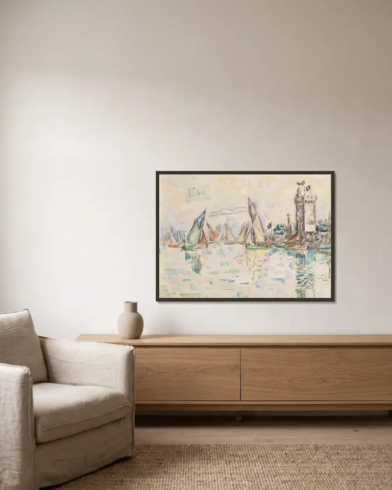 Sables d’Olonne, der Turm von Arundel von Paul Signac gerahmt an einer Wand