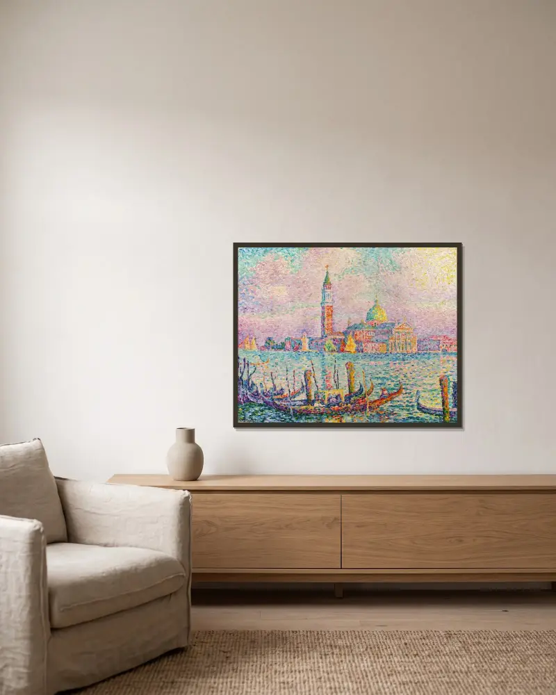 Saint-Georges. Couchant (Venise) av Paul Signac inramad på en vägg