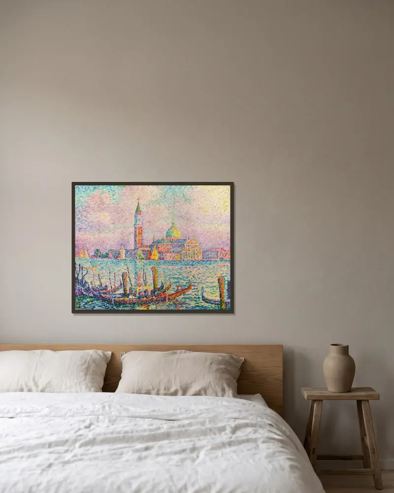 Saint-Georges. Couchant (Venise) av Paul Signac inramad på en vägg