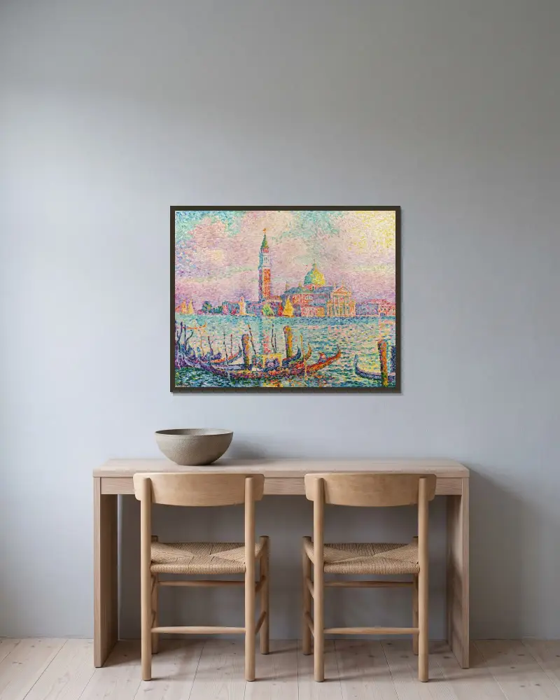 Saint-Georges. Couchant (Venise) av Paul Signac inramad på en vägg