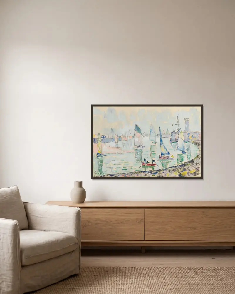 Saint-Gilles Croix-De-Vie von Paul Signac gerahmt an einer Wand