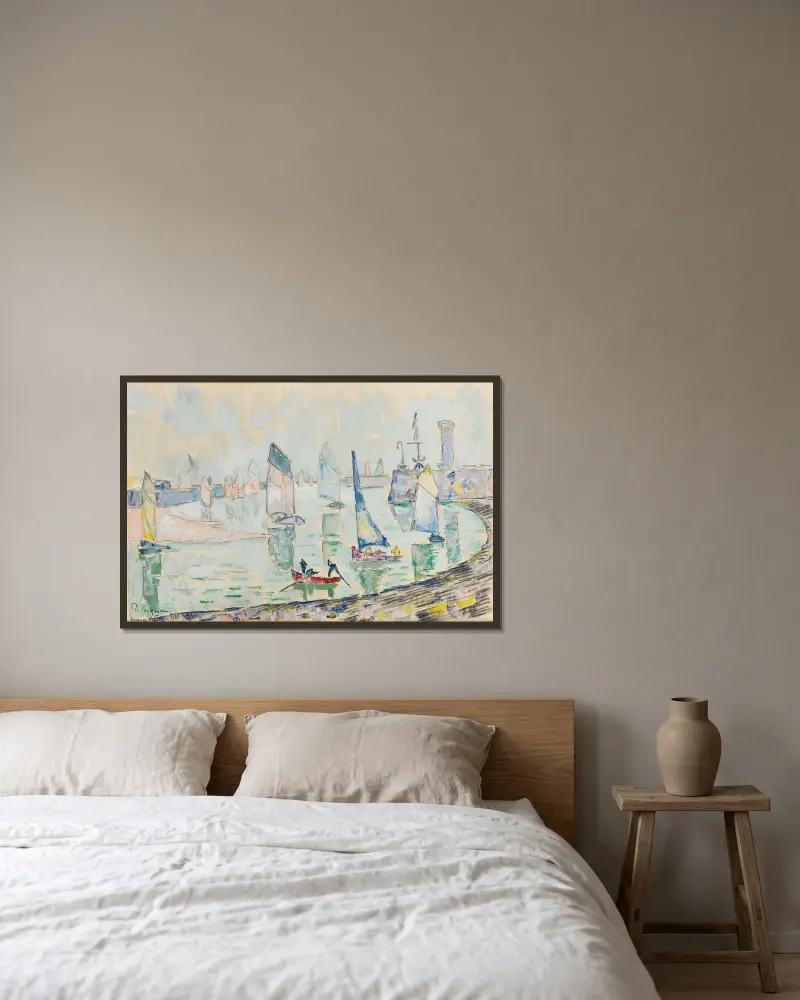 Saint-Gilles Croix-De-Vie von Paul Signac gerahmt an einer Wand