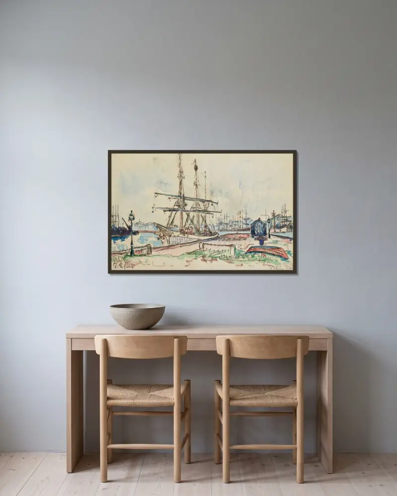 Saint-Servan. Le Pourquoi Pas von Paul Signac gerahmt an einer Wand