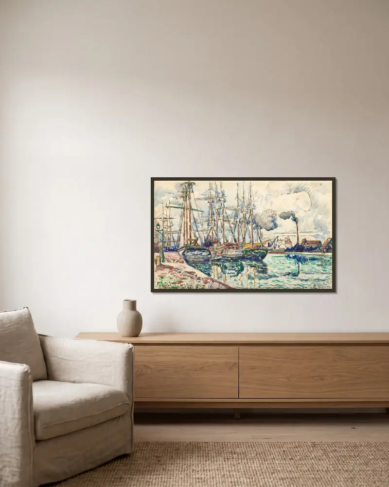 Saint-Servan von Paul Signac gerahmt an einer Wand