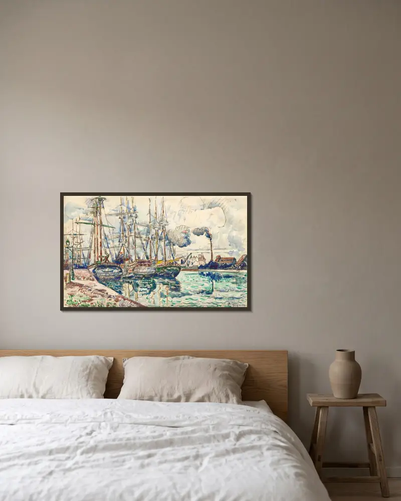 Saint-Servan von Paul Signac gerahmt an einer Wand