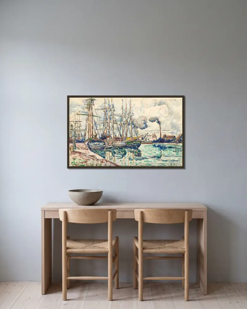 Saint-Servan von Paul Signac gerahmt an einer Wand