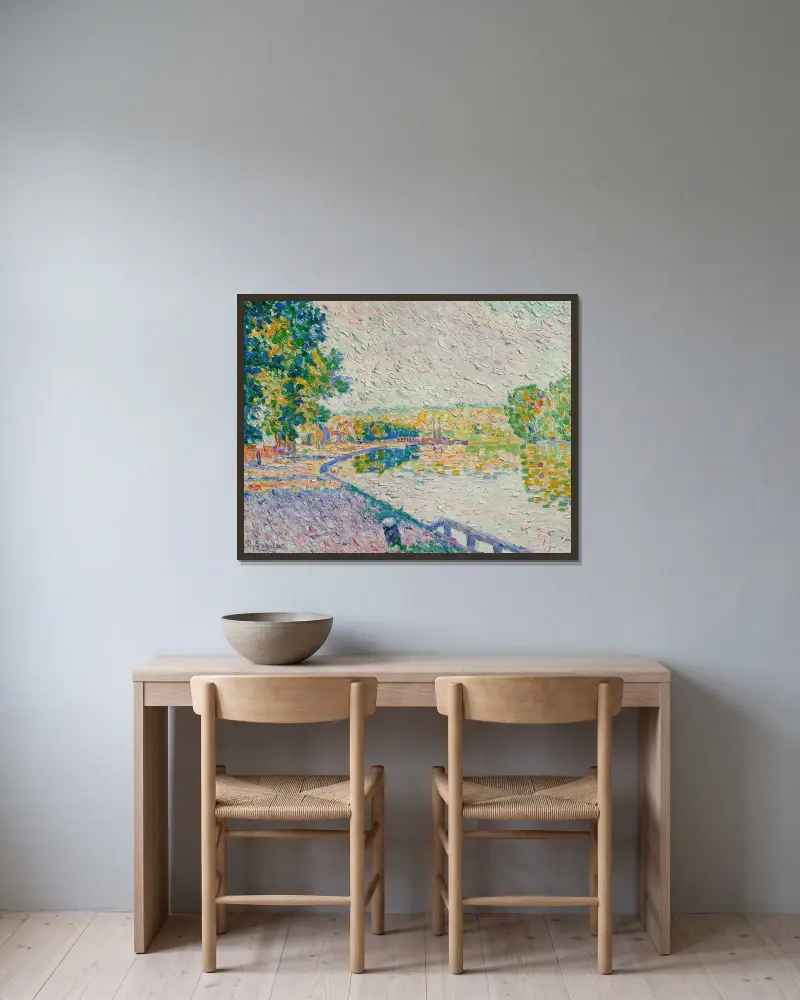 Samois. Étude n° 11 av Paul Signac inramad på en vägg