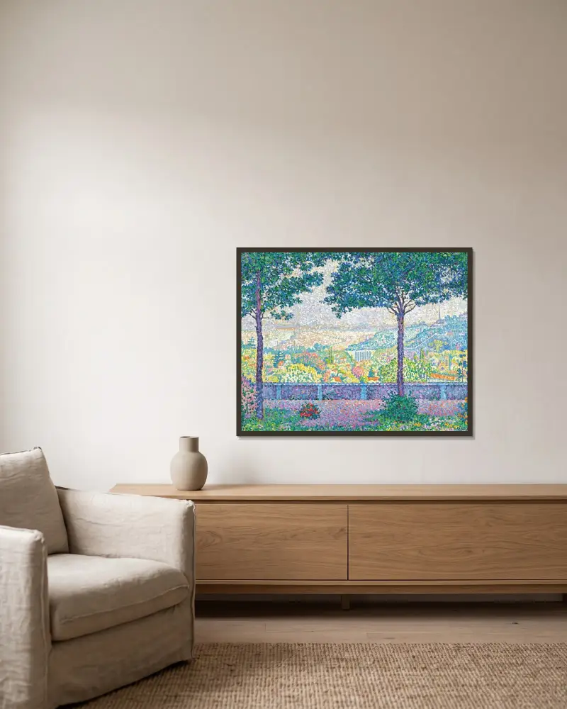 Terrasse De Meudon av Paul Signac inramad på en vägg