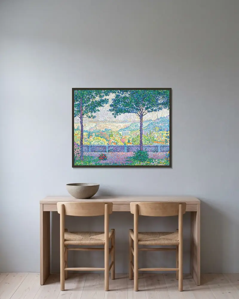 Terrasse De Meudon av Paul Signac inramad på en vägg