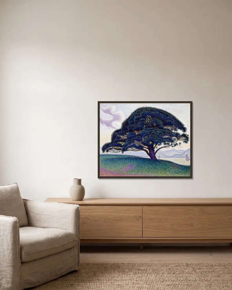 The Bonaventure Pine av Paul Signac inramad på en vägg
