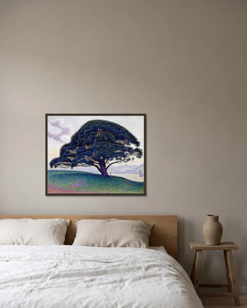 The Bonaventure Pine av Paul Signac inramad på en vägg